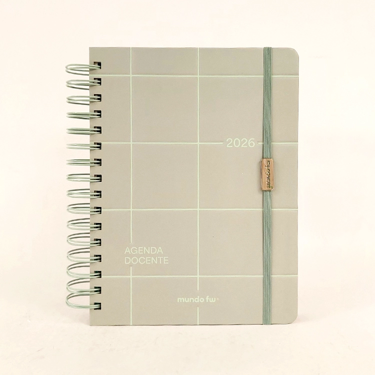 Agenda FW 2026 Docente Cuadros con Espiral Semanal 15x21 Art.201996